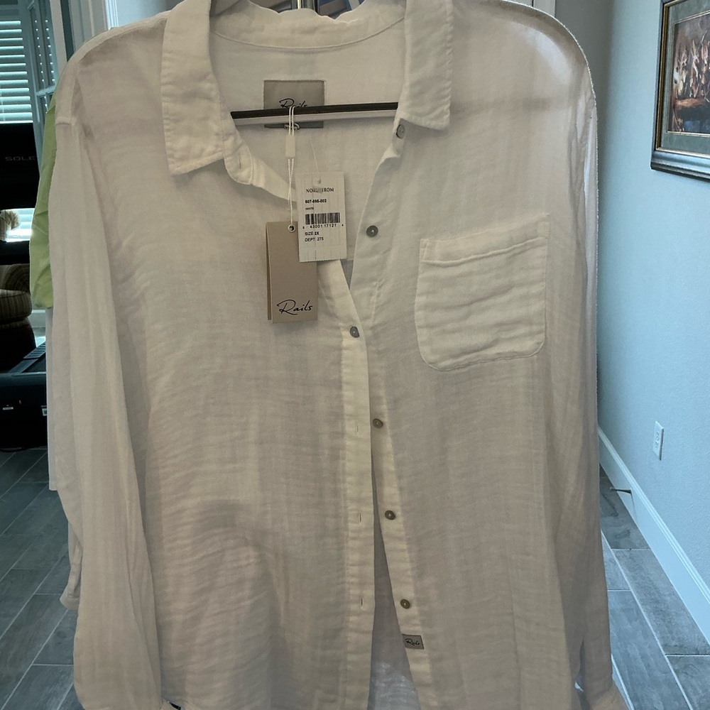 Rails woman Ellis cotton gauze button -up shirt